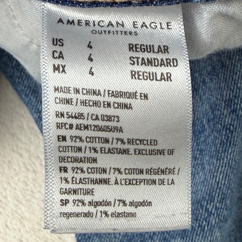 American Eagle Outfitters Womens Jeans Size 4 Medium Wash Distressed Knee Skinny - Picture 8 of 11